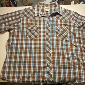 Wrangler pearl snap button up t-shirt 3x